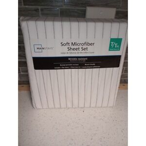 Mainstays Soft Microfiber Black Sheet Set Twin XL Fitted Flat and Pillowcase New